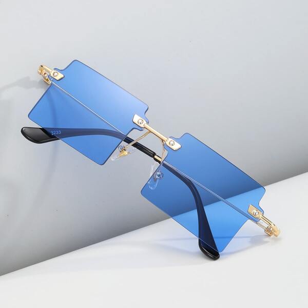 

Men Rimless Square Frame Sunglasses