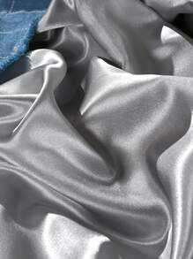 Solid Satin Bedding Set Without Filler - Grey - View 5