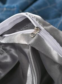 Solid Satin Bedding Set Without Filler - Grey - View 6