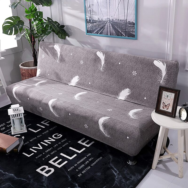 

Feather Print Stretchy Sofa Cover, Grey