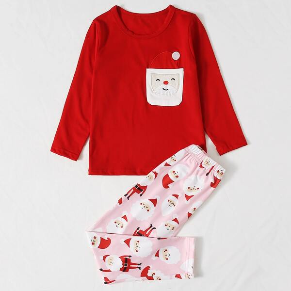 

Toddler Girls Christmas Print PJ Set, Multicolor