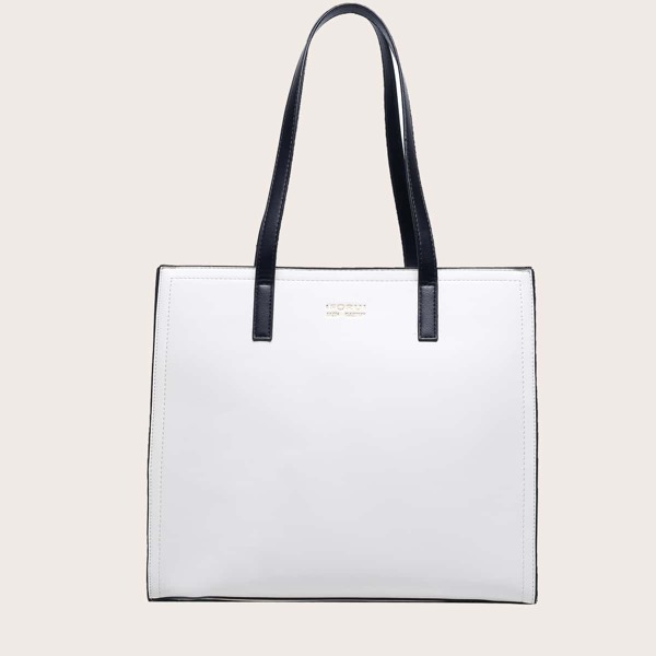 

Letter Graphic Tote Bag, White