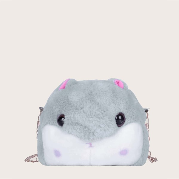 

Girls Cartoon Design Chain Crossbody Bag, Grey