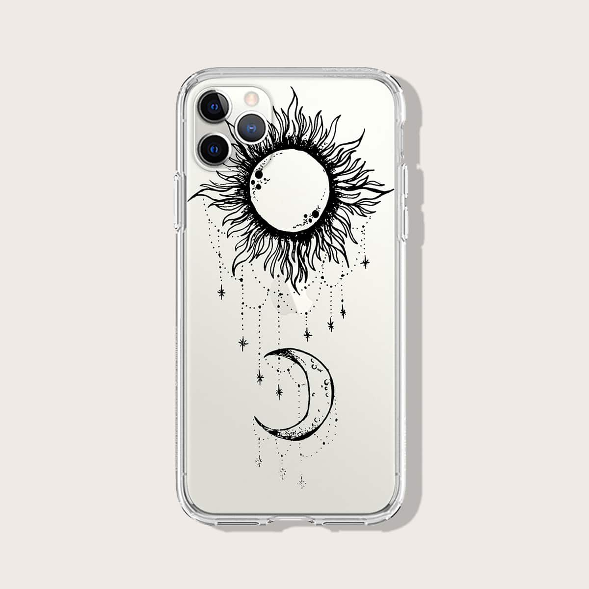 

Moon Pattern iPhone Case, Clear