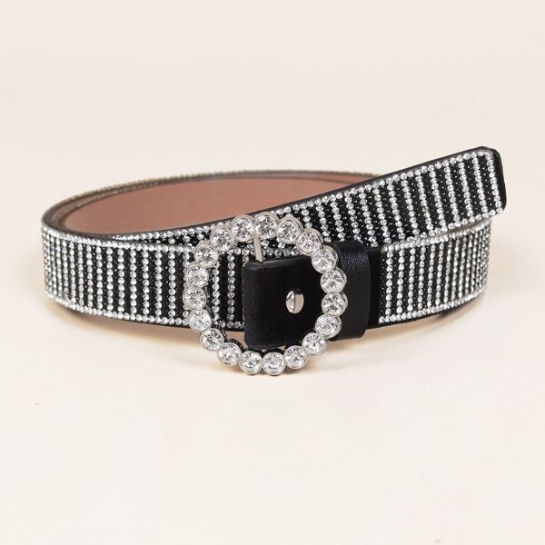 

Rhinestone Decor Belt, Black
