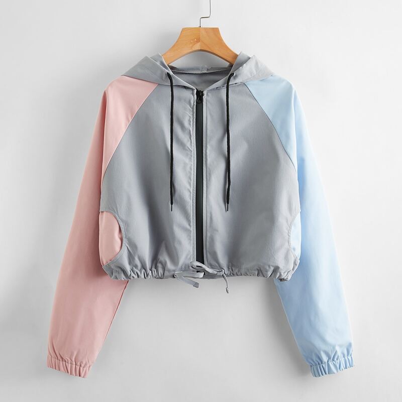 

Colorblock Hooded Jacket, Multicolor
