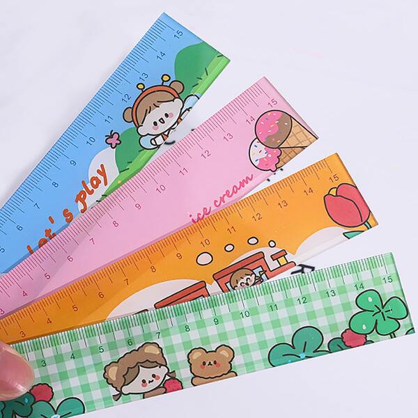 

3pcs Cartoon Graphic Random Ruler, Multicolor