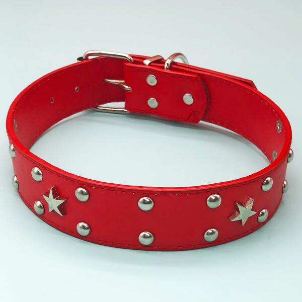 

Studded Dog Collar, Red