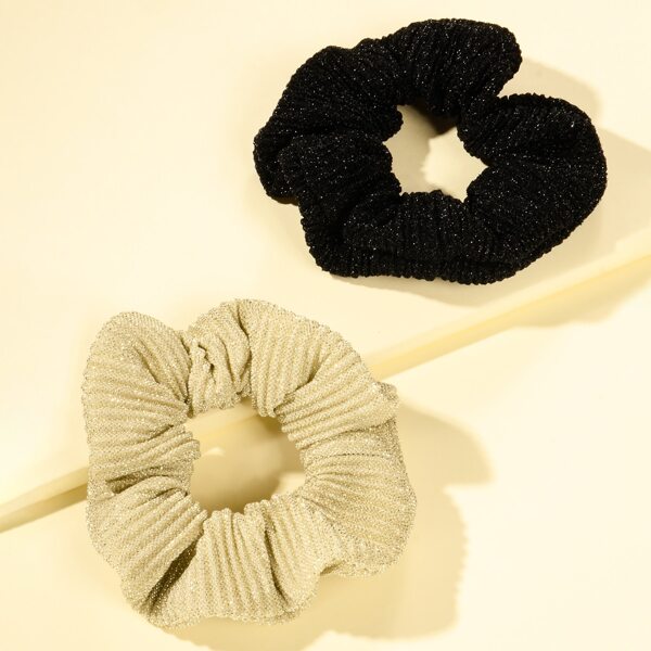 

2pcs Pleated Scrunchie, Multicolor