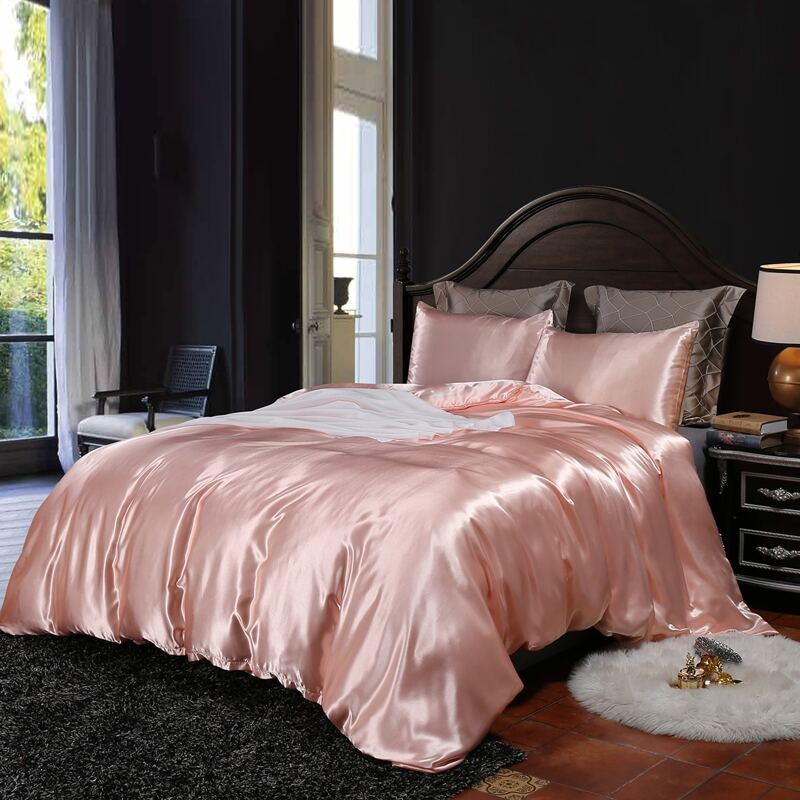 

Solid Satin Bedding Set Without Filler, Pink