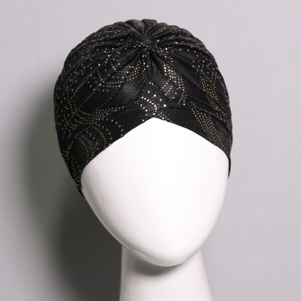 

Hot Stamping Turban Hat, Black