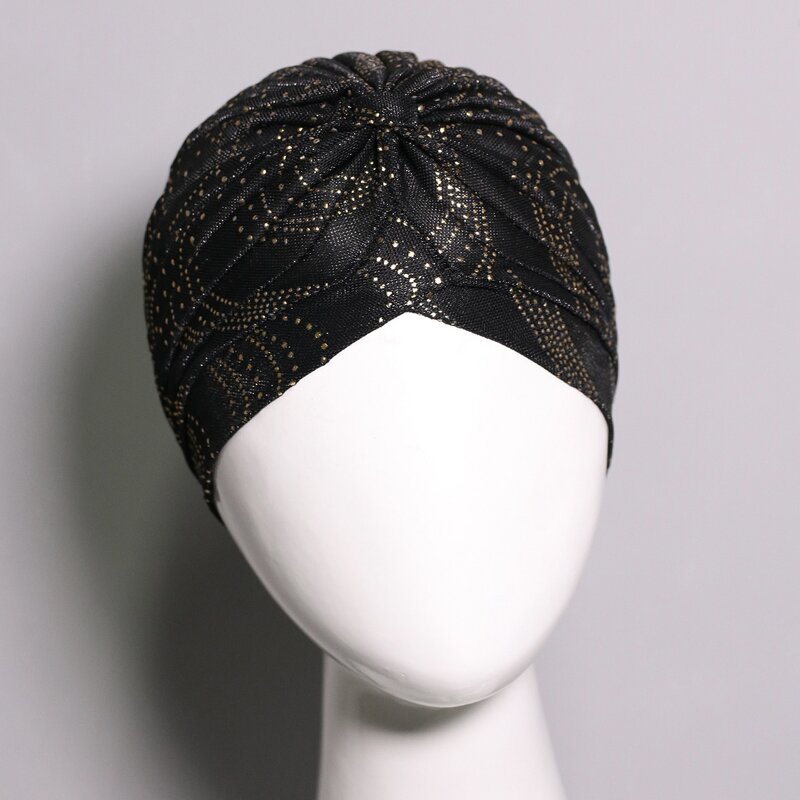 

Hot Stamping Turban Hat, Black