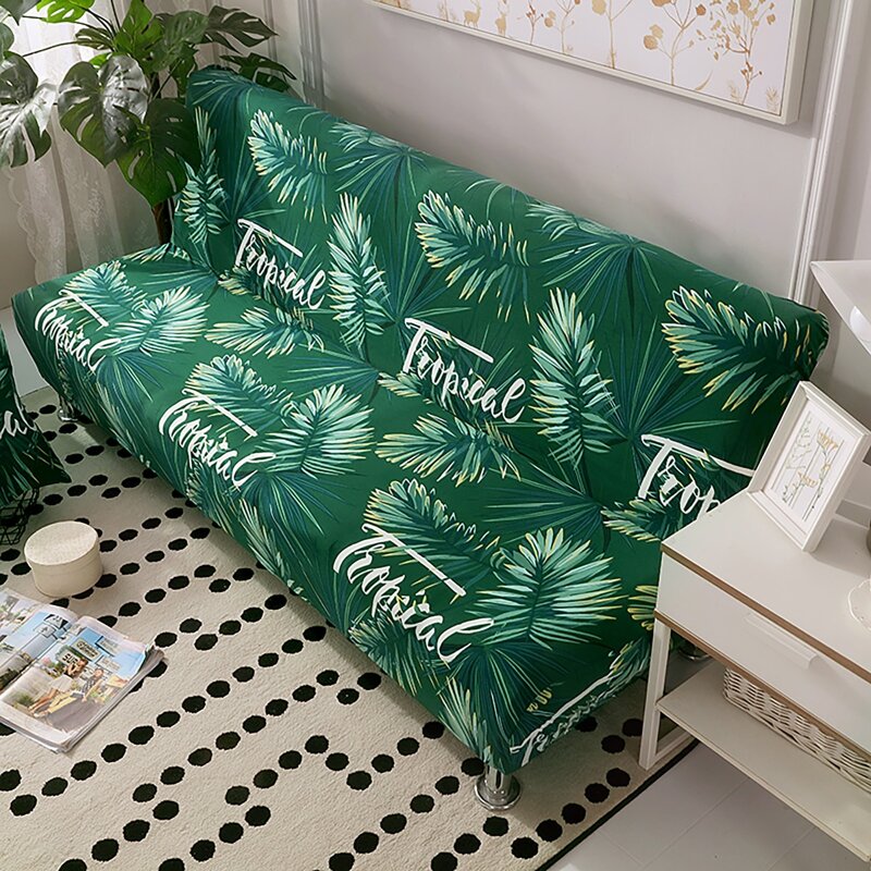 

Leaf Print Stretchy Sofa Cover, Green