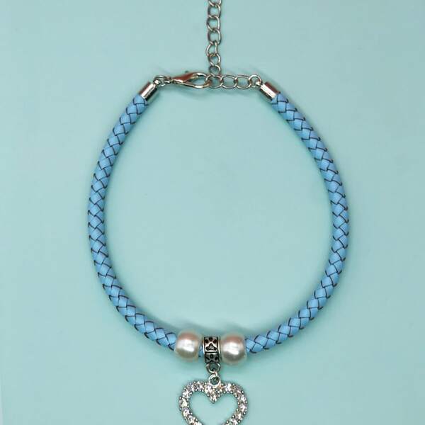 

Heart Pendant Dog Necklace, Blue