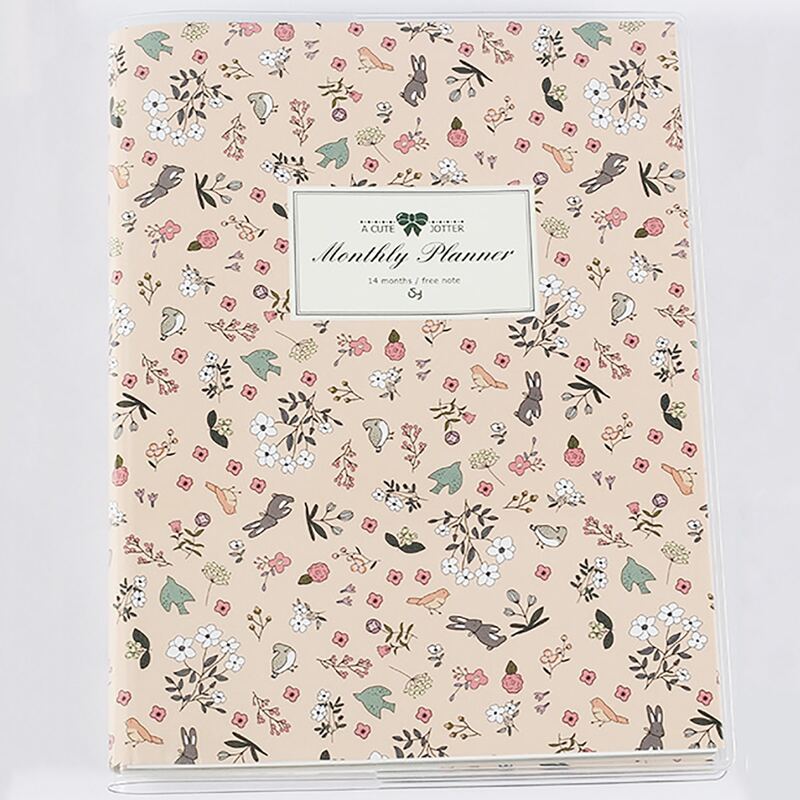 

1pc Flower Print Cover Notebook, Multicolor
