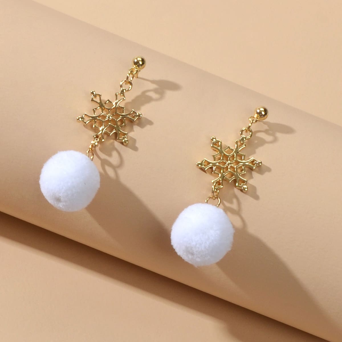 

Snowflake Charm Drop Earrings, Gold
