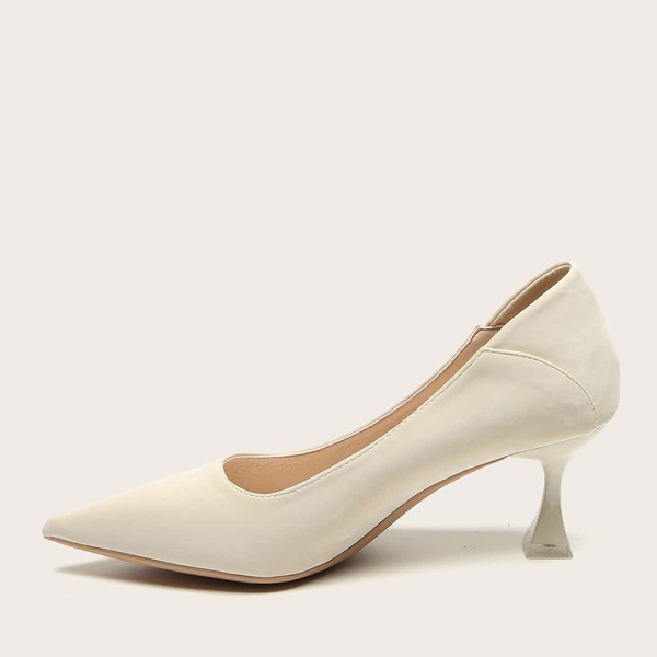 

Point Toe High Heeled Court Pumps, Beige