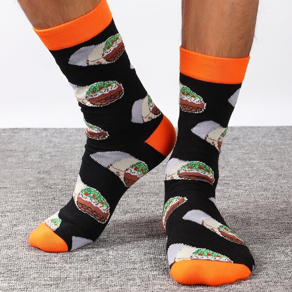 

Men Snack Print Socks, Multicolor