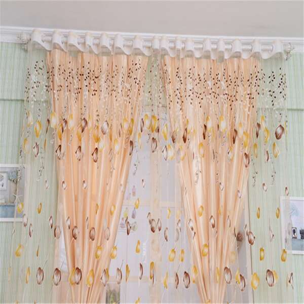 

Tulip Print Single Panel Curtain, Orange