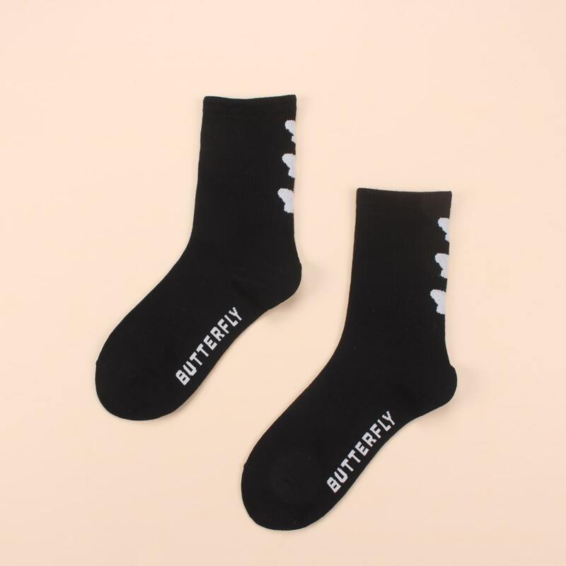 

Butterfly Crew Socks, Black