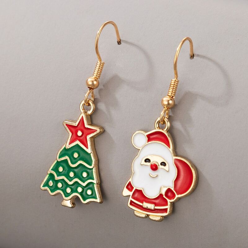 

Christmas Santa Claus Drop Earrings, Multicolor