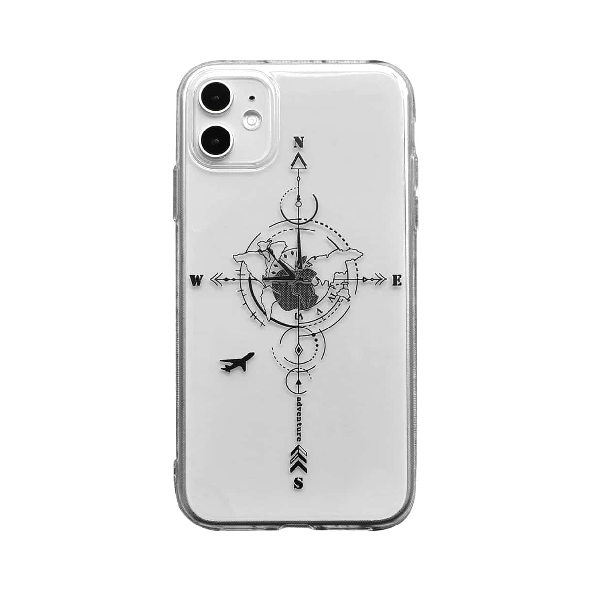 

Compass Pattern Clear iPhone Case, Multicolor