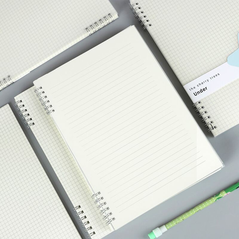 

1pack Plaid Pattern Random Spiral Notebook, White