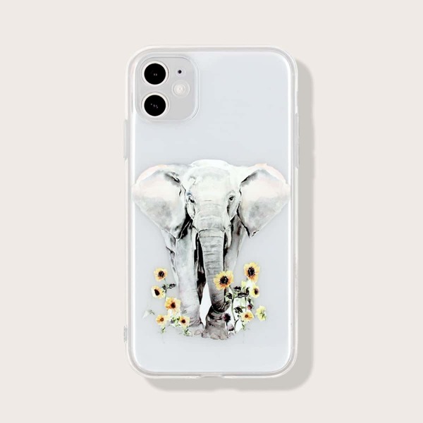 

Elephant Pattern iPhone Case, Clear