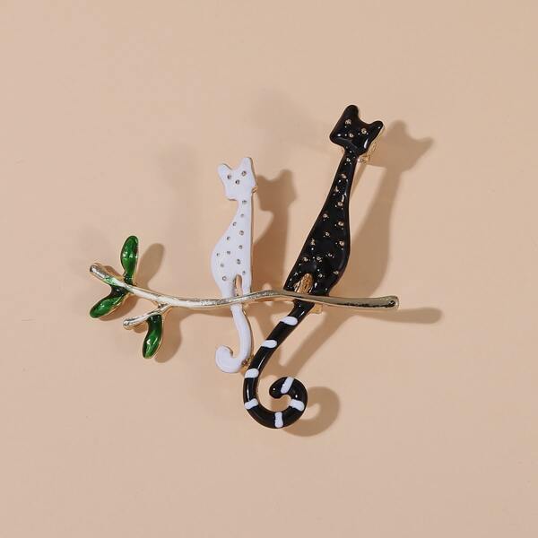 

Cat Decor Brooch, Multicolor