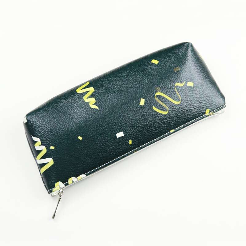 

Ribbon Print Pencil Bag, Black