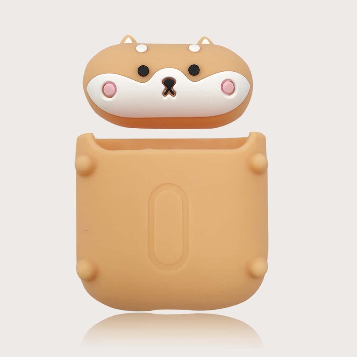 

Cartoon Graphic Airpods Case, Apricot