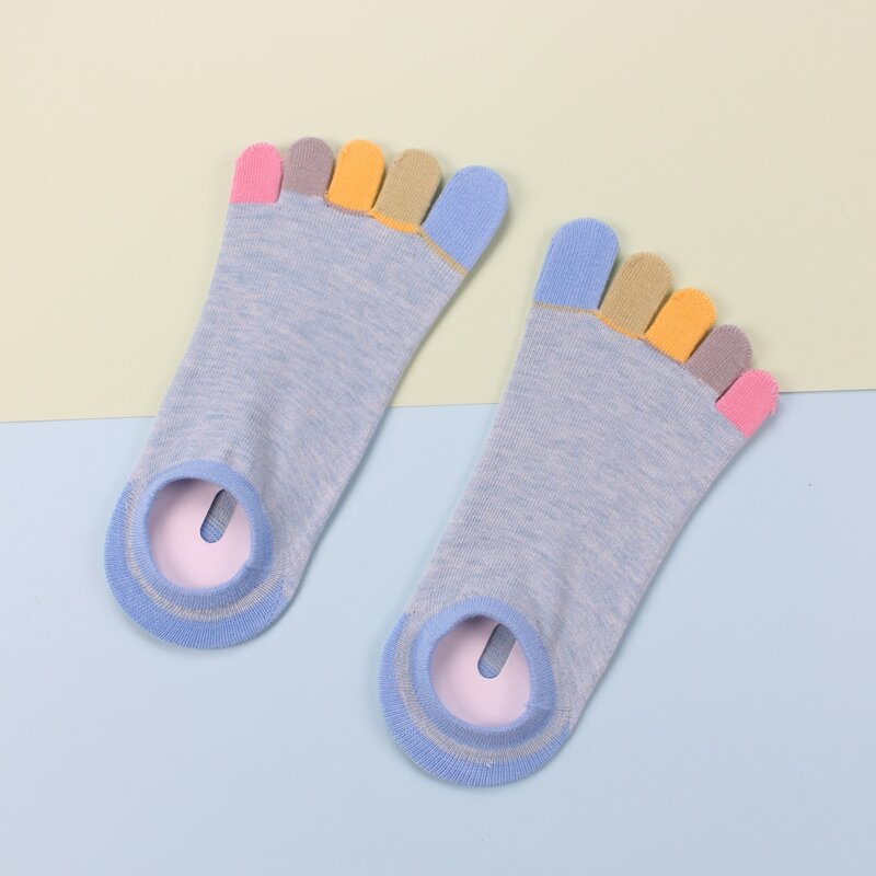 

Colorblock Toe Socks, Baby blue pastel