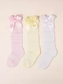 3 pares calcetines de bebé con lazo - Multicolor - Ver 1
