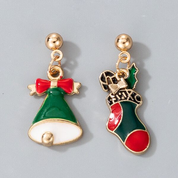 

Christmas Boot Drop Earrings, Multicolor