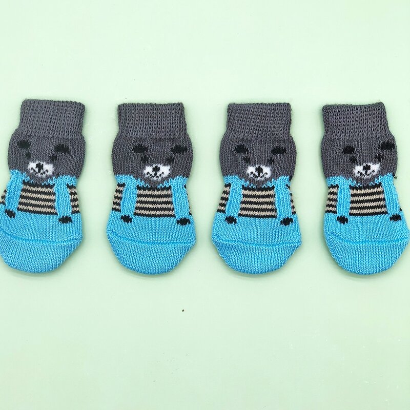 

4pcs Cartoon Graphic Dog Socks, Multicolor