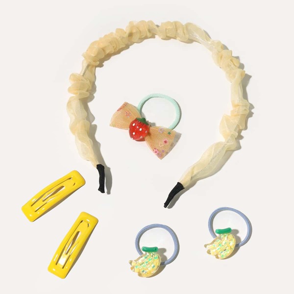 

6pcs Baby Hair Accessories Set, Yellow