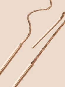 Pendientes largos simples - Amarillo Oro - Ver 3