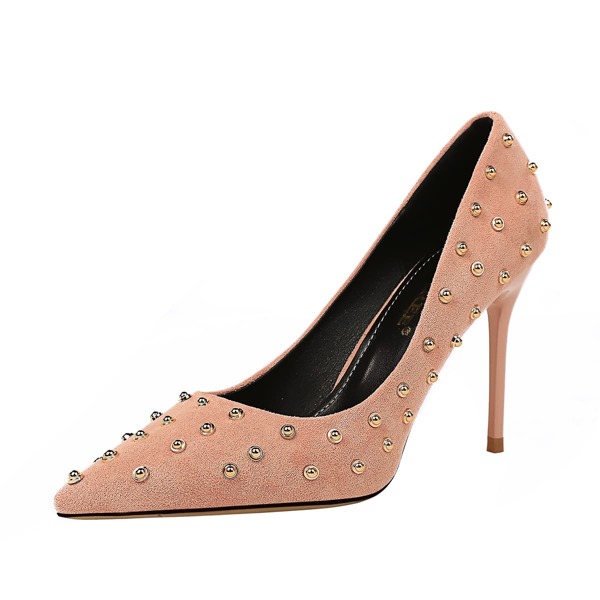 

Studded Decor High Heel Pumps, Pink