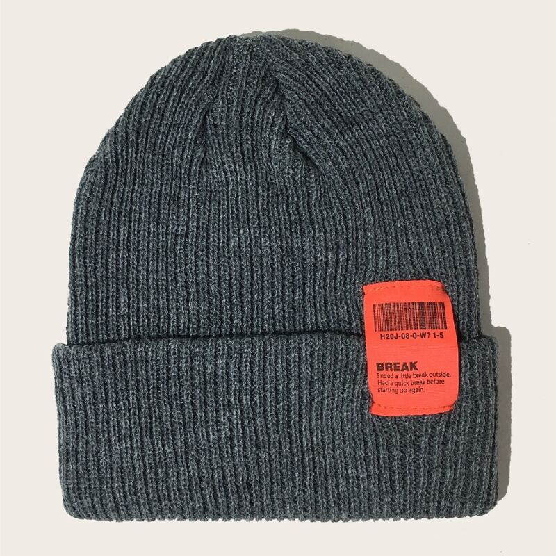 

Guys Label Decor Beanie, Dark grey