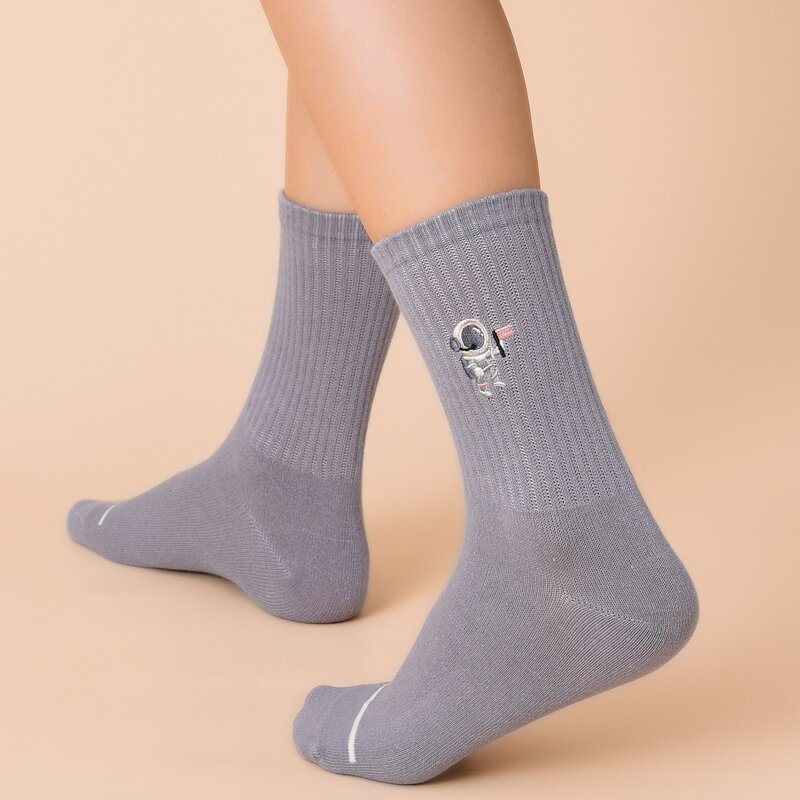 

Astronaut Embroidery Socks, Grey
