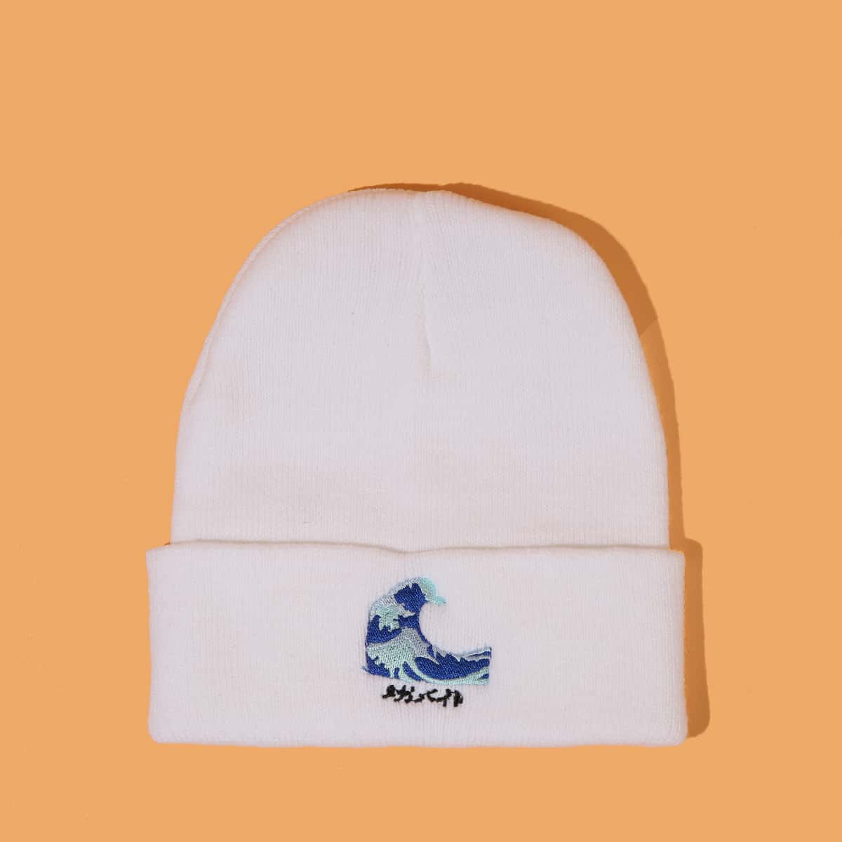 

Guys Wave Knit Beanie, White