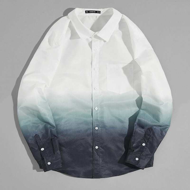

Guys Pocket Front Ombre Shirt, Multicolor