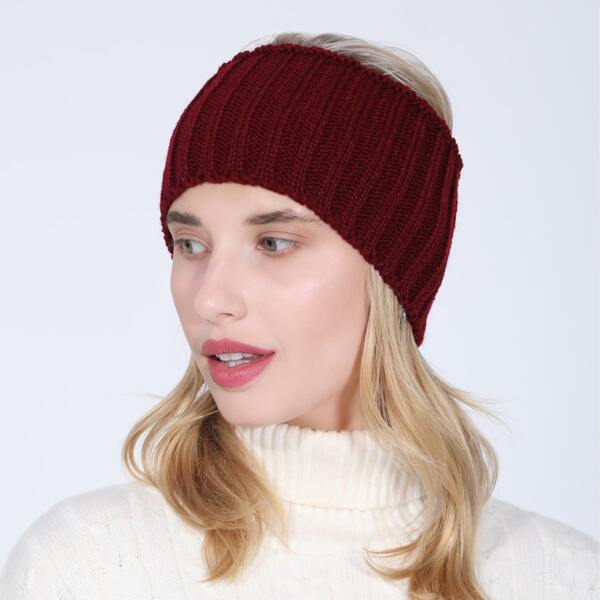 

Knit Ponytail Beanie, Burgundy
