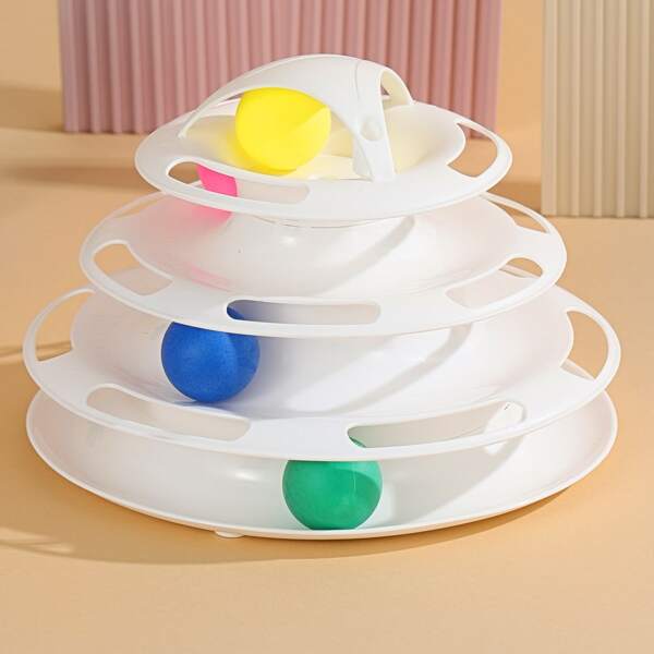 

Four-layer Turntable Cat Toy, White