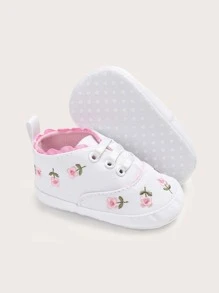 1pair Spring Autumn Soft Soled Baby Girls' Shoes, White, 0-1 Year Old Popular Item - White - View 2