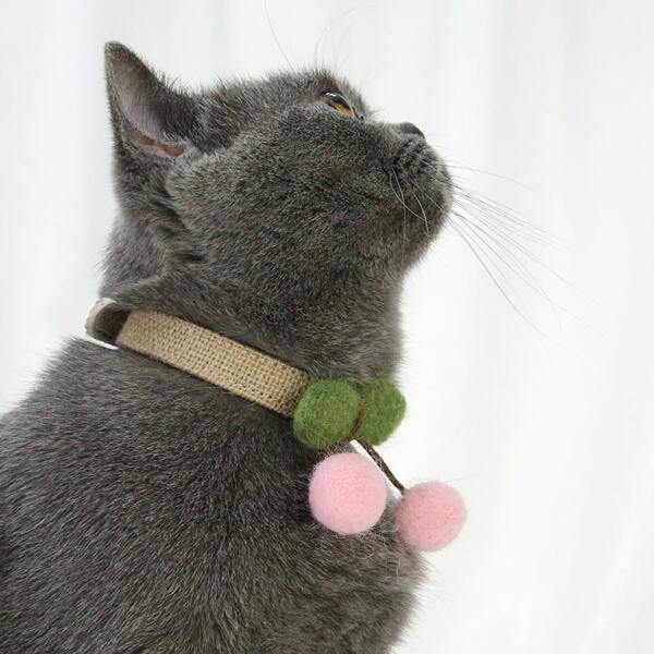 

1pc Cherry Decor Cat Collar, Pink