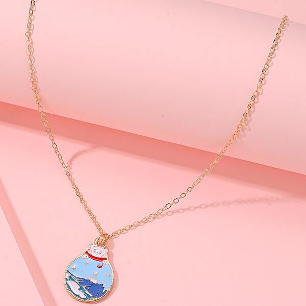 

Cartoon Bear Pendant Necklace, Multicolor
