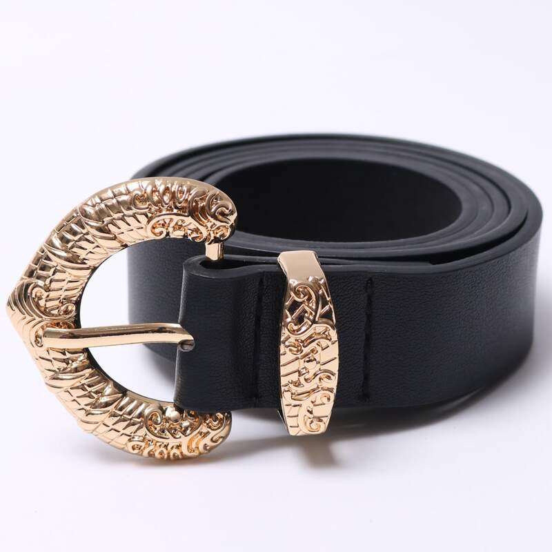 

Heart shaped Buckle Belt, Black