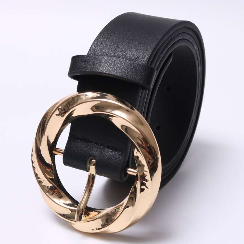 

Circle Shaped Buckle Belt, Black