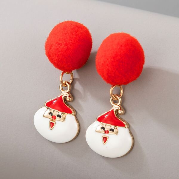 

Christmas Santa Claus Drop Earrings, Multicolor